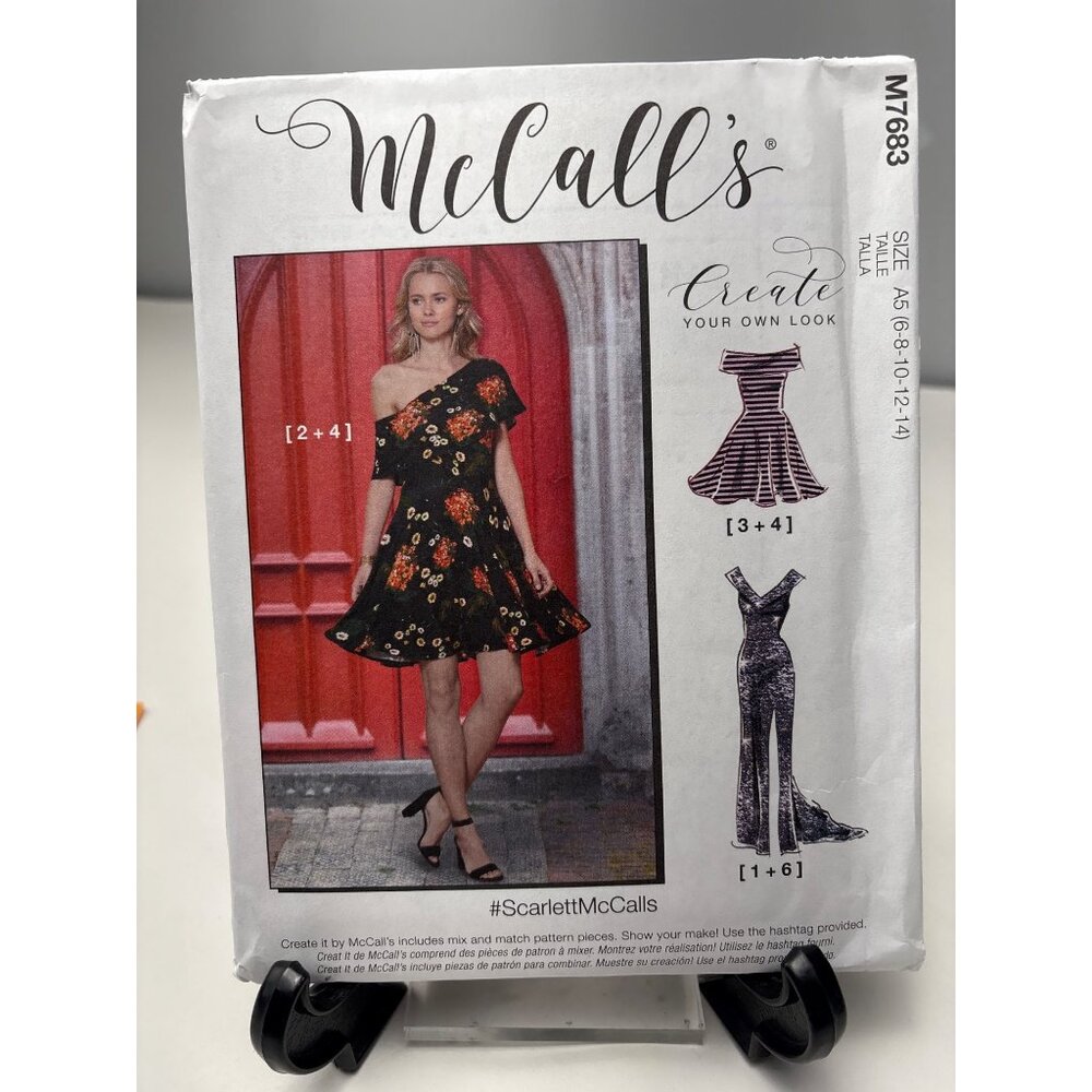 McCalls M7683 Misses Dress Sewing Pattern Size 6 8 10 12 14 Uncut